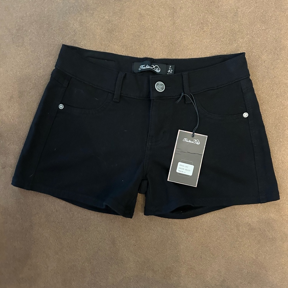 Trendy Black Jean Shorts by